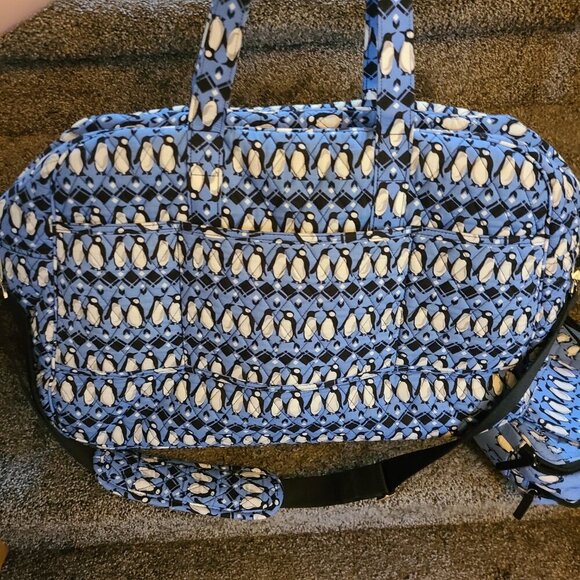 Vera Bradley Blue Penguin Lot of 3 Bags - Grand Traveler, Makeup/Toiletry and ID - Picture 14 of 14